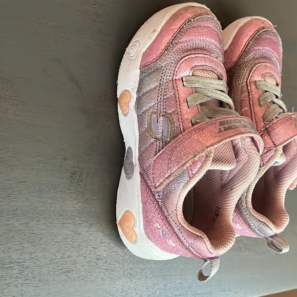 Sketchers Velcro light up sneakers. Cute pink color. - Picture 2 of 4